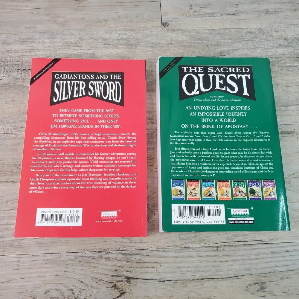 Tennis Shoe Adventure Series Lot Of 2: Silver Sword & Sacred Quest Paperback LDS